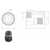 Riko Gaskoppeling 1/2''bin.x M-24 vernikkeld