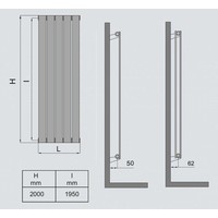 Wiesbaden Millennium-Dubbel sierradiator 200x30 wit