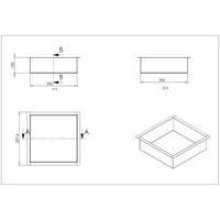 Inbouwnis Wiesbaden 30x30x7 cm RVS Mat Zwart