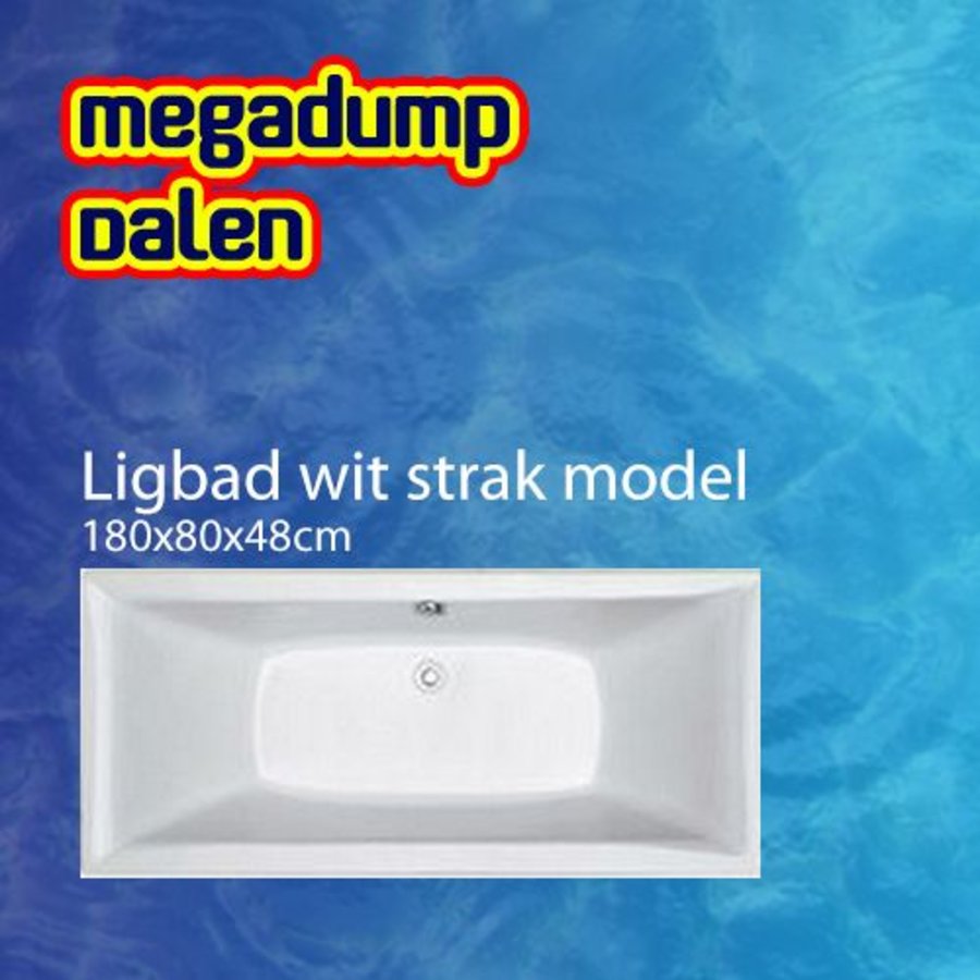 Ligbad 180x80x49 cm wit strak model Actie