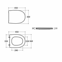 Closetzitting Luca Sanitair Vaso Softclose Mat zwart HOH 18cm