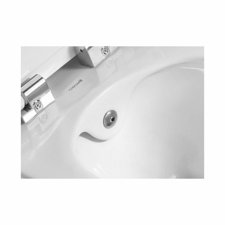 Wandcloset Creavit Free met Bidetkraan Rimfree Wit Keramiek  (Excl. zitting)