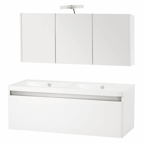 Badmeubelset Differnz Shout 120x49x45 cm Wit (Incl verlichting) 