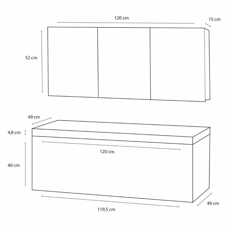 Badmeubelset Differnz Shout 120x49x45 cm Wit (Incl verlichting)