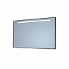 Sanicare Badkamerspiegel Sanicare Q-Mirrors 'Warm White' LED-Verlichting 70x100x3,5 cm Zwarte Omlijsting