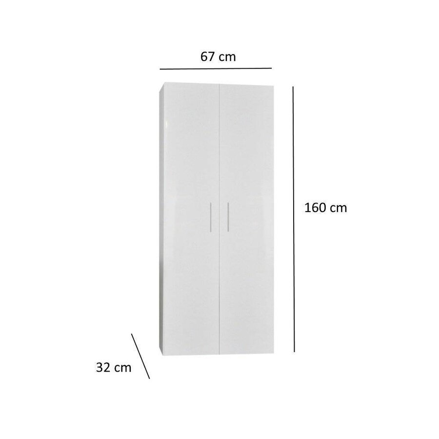 Kolomkast Sanicare Q15 2-Deurs Soft-Closing 160x67x32 cm Antraciet