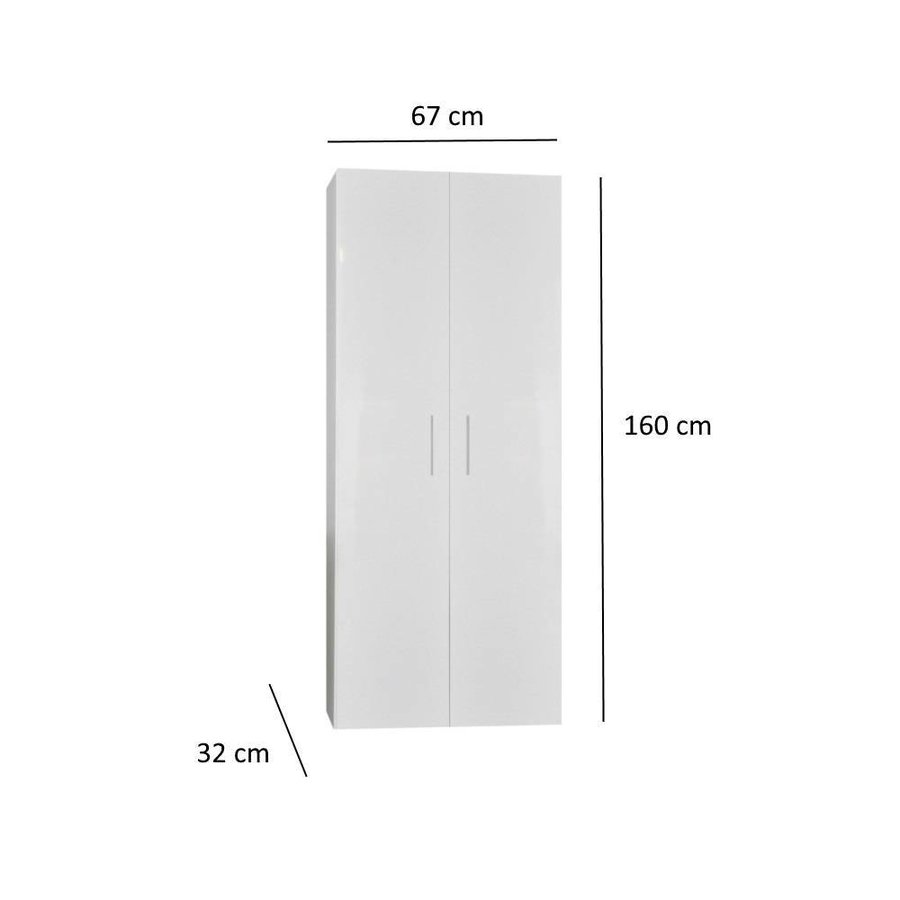 Kolomkast Sanicare Q15 2-Deurs Soft-Closing 160x67x32 cm Schots-Eiken