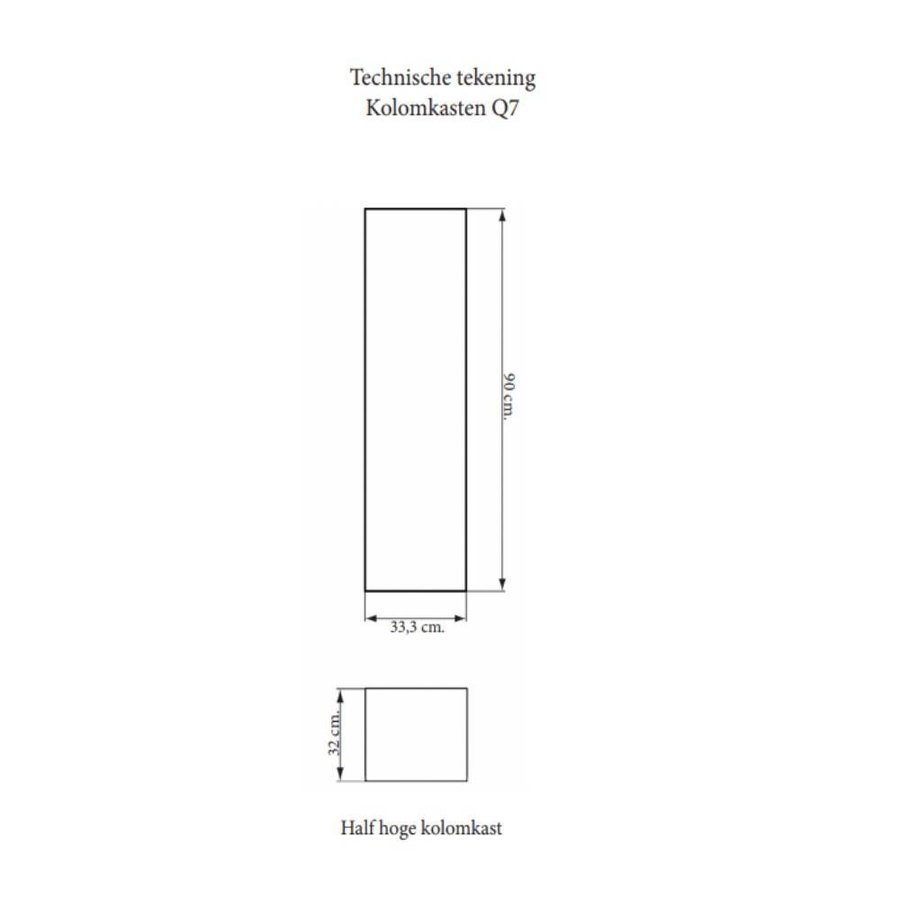 Kolomkast Sanicare Q15 1 Soft-Closing Deur 90x33,5x32 cm Grey-Wood