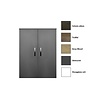 Sanicare Kolomkast Sanicare Q1/Q4/Q12 2-Deurs Soft-Closing Chromen Greep 90x67x32 cm Grey-Wood