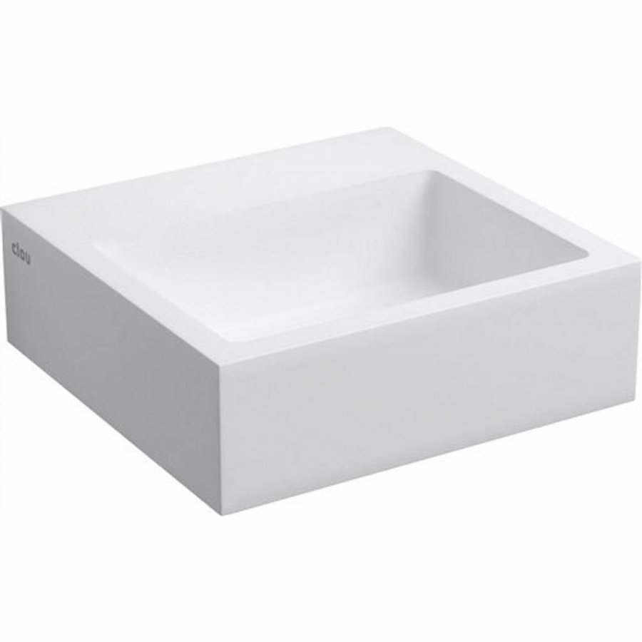 Fontein Clou Flush 1 28x27x9cm Aluite Mat Wit (Met Voorbewerkt Kraangat)