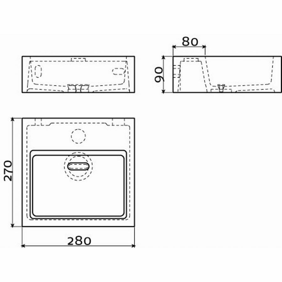 Fontein Clou Flush 1 28x27x9cm Aluite Mat Wit (Met Voorbewerkt Kraangat)