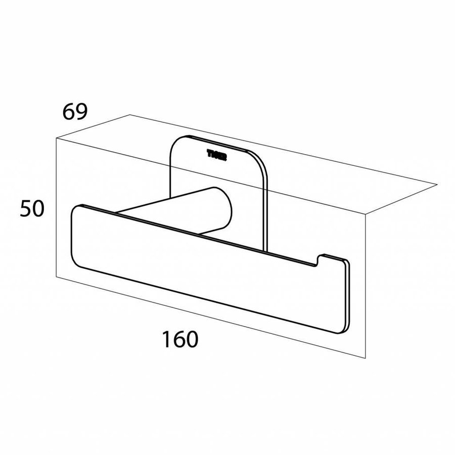 Toiletrolhouder Tiger Colar L Vorm RVS Geborsteld