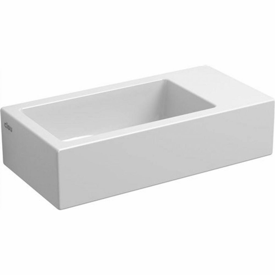 Fontein Clou Flush 3 36x18x9cm Rechts Keramiek Glans Wit (Zonder Kraangat)