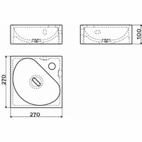 Hoekfontein Clou Flush 5 27x27x10cm Keramiek Glans Wit (Met Kraangat)