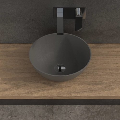 Opbouw Waskom Ideavit Solidthin 39x14,5 cm Solid Surface Mat Donkergrijs 