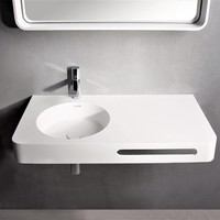 Fontein Ideavit Solidbrio 90x48x14 cm Solid Surface Mat Wit