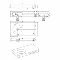 Fontein Ideavit Solidbrio 90x48x14 cm Solid Surface Mat Wit