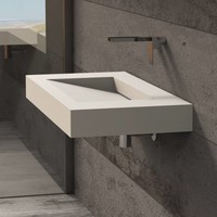 Wastafel Ideavit Solidsquare 90x46x10 cm Solid Surface Mat Wit