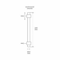 Glijstang VM Adi 60cm Exclusief Garnituur Chroom