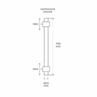 Glijstang VM Keros 70cm Exclusief Garnituur Chroom