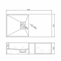 Wastafel Ideavit Solidplan 80x40x20 cm Solid Surface Mat Wit