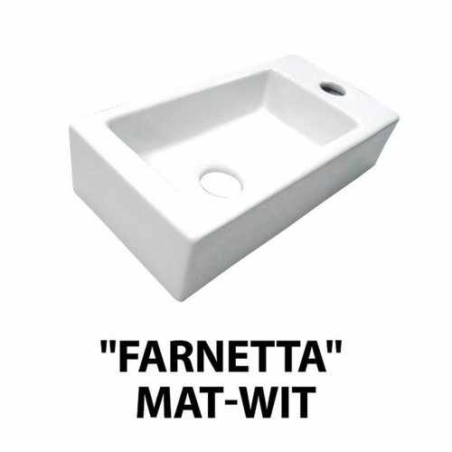 Fontein Best Design Farnetta 37x18x9cm Kraangat Rechts Mat Wit 