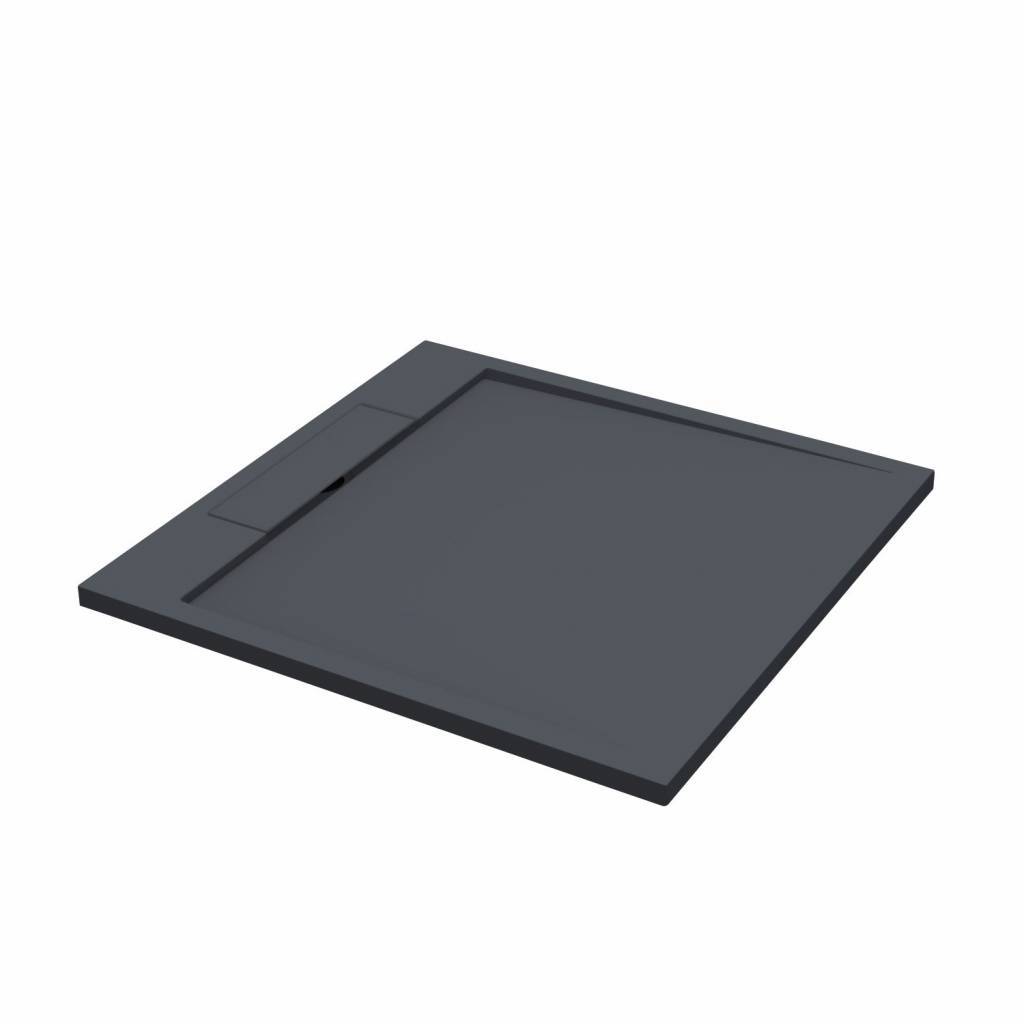 magnifiek Datum ontwerper Douchebak Best Design Decent 100x100x3.5cm Solid Surface Mat Zwart -  Megadump Dalen