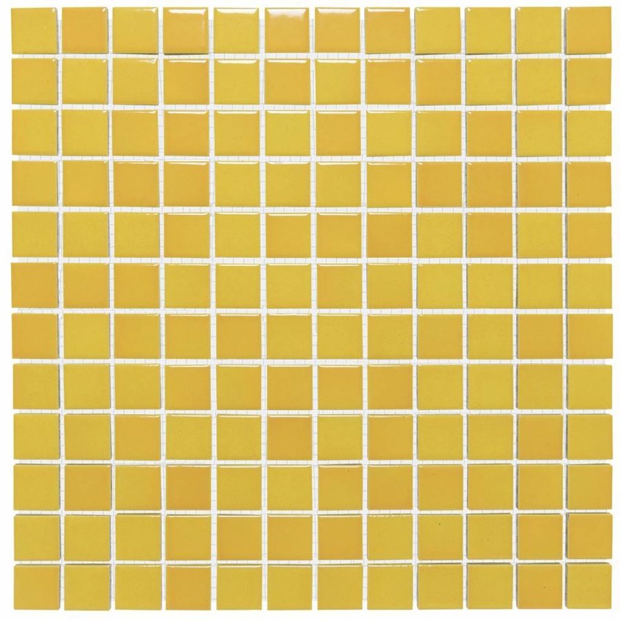 Mozaïek Barcelona 30x30cm Geglazuurd Porselein Glanzend Geel Gevlamd (Prijs Per m2)