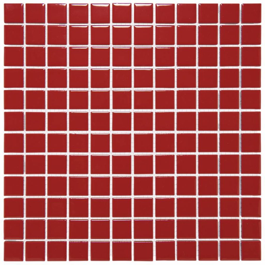 Mozaïek Barcelona 30x30cm Geglazuurd Porselein Glanzend Rood (Prijs Per m2)