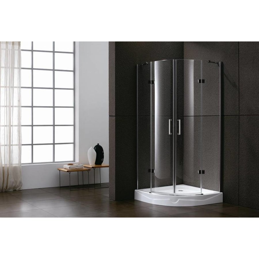 NIET MEER LEVERBAAR Douchecabine kwartrond 90x90x192 cm met 2 deuren