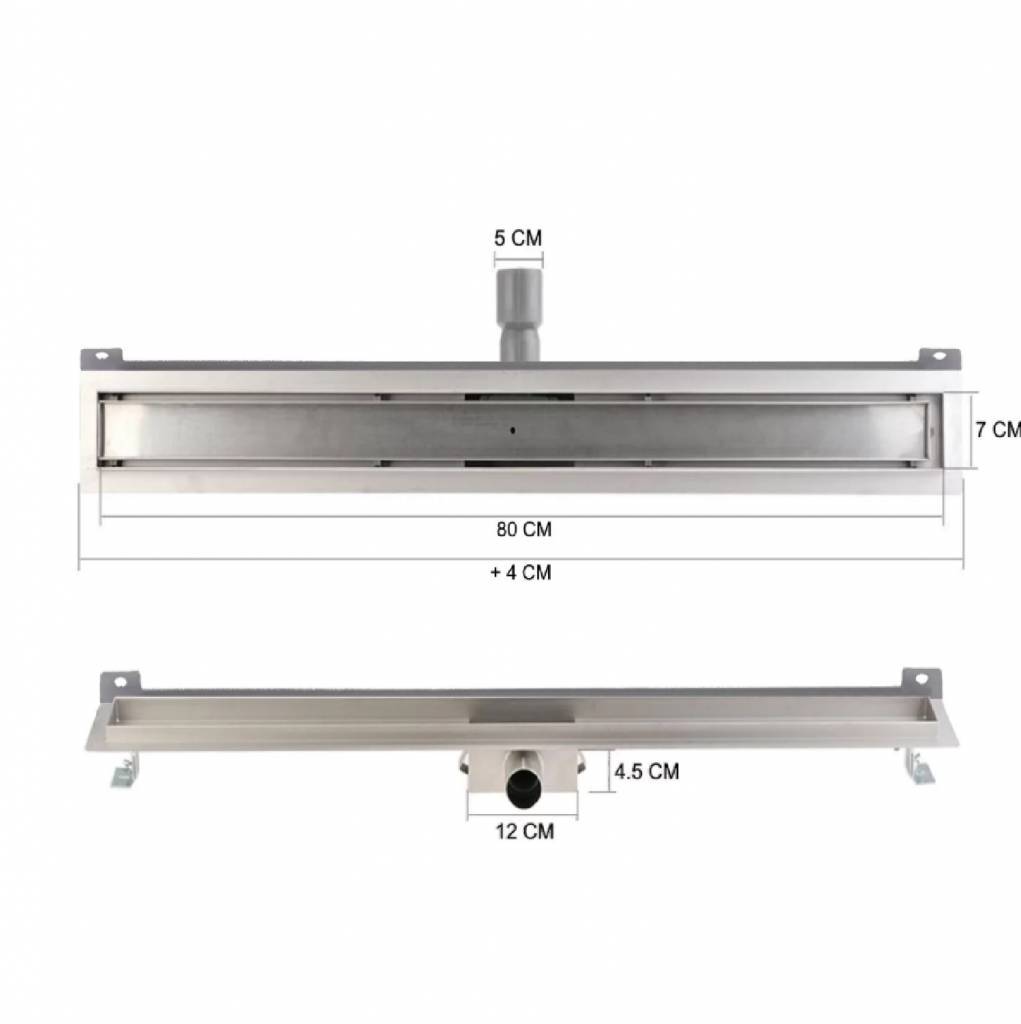 Douchegoot Wiesbaden ECO Met Muurflens 80cm Megadump Dalen