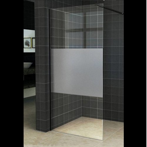 AQS Inloopdouche Pro Line Middenband 8mm Nano Coating Mat Zwart Profiel en Stang (ALLE MATEN) 