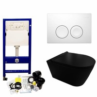 UP100 Toiletset 35 Civita Black Rimless Mat Zwart Met bril En Drukplaat