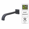 Boss & Wessing AQS Inbouwuitloop Vierkant 26cm 1/2" Mat Zwart