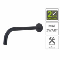 AQS uitloop voor inbouwkraan Fit Rond 18mm Uitloop 25cm Mat Zwart