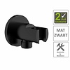 Boss & Wessing AQS Doucheaansluiting Luxe Rond Met Opsteek 1/2" Messing Mat Zwart