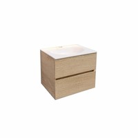 Badkamermeubel Solid Surface AQS Stockholm 60x46 cm Wood Washed Oak (1 kraangat)