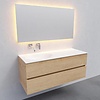 Badkamermeubel Solid Surface AQS Stockholm 120x46 cm Links Wood Washed Oak (0 kraangaten)