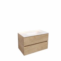 Badkamermeubel Solid Surface AQS Oslo 80x46 cm Wood Washed Oak (0 kraangaten)