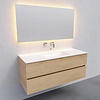 Badkamermeubel Solid Surface AQS Oslo 120x46 cm Midden Wood Washed Oak (0 kraangaten)