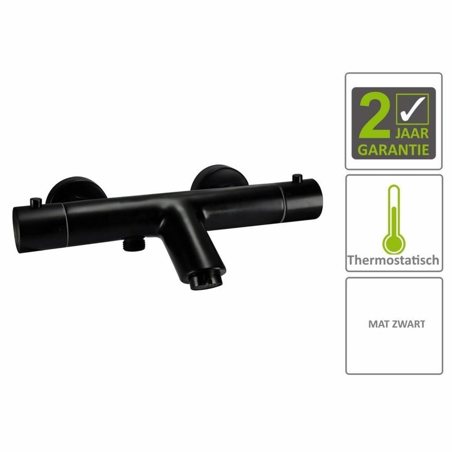 AQS Badmengkraan Janero Thermostatische Mat Zwart