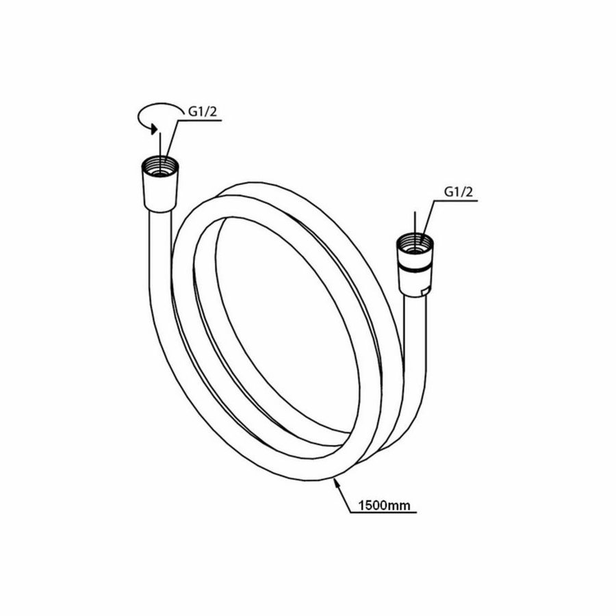 AQS Doucheslang Kunststof 150 cm Mat Zwart