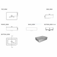 AQS Waskom Mono Opzet Model Rechthoek 50x35x14.5 cm Mat Zwart