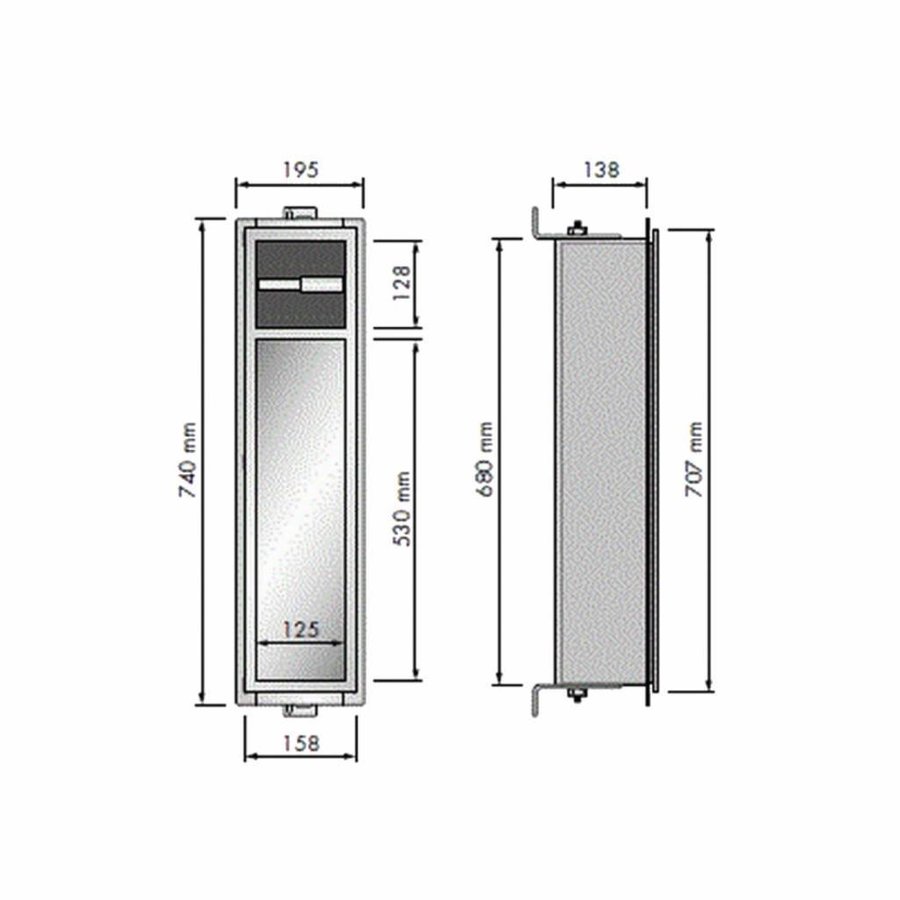 Inbouw Toiletrolhouder LoooX Closed CL7 Met Closetborstel RVS