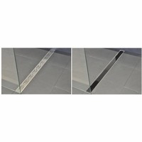 AQS Glasrooster Tbv RVS Douchegoot 100x7 cm Zwart