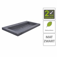 AQS Wastafel Hardsteen 80x46x5 cm 1 Kraangat Mat Zwart