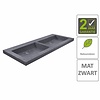 Boss & Wessing AQS Wastafel Dubbel Hardsteen 120x46x5 cm 2 Kraangaten
