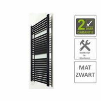 AQS Sierradiator Elvira 60x118 cm Middenonder Aansluiting Mat Zwart