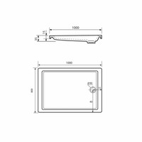 Douchebak VM Go Eden 100x80x3.5cm Acryl Rechthoek Exclusief Potenset