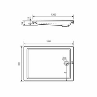 Douchebak VM Go Eden 120x80x3.5cm Acryl Rechthoek Exclusief Potenset